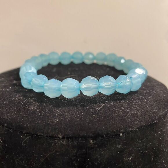 Jewelry - 4” aquamarine colored beaded stretch bracelet